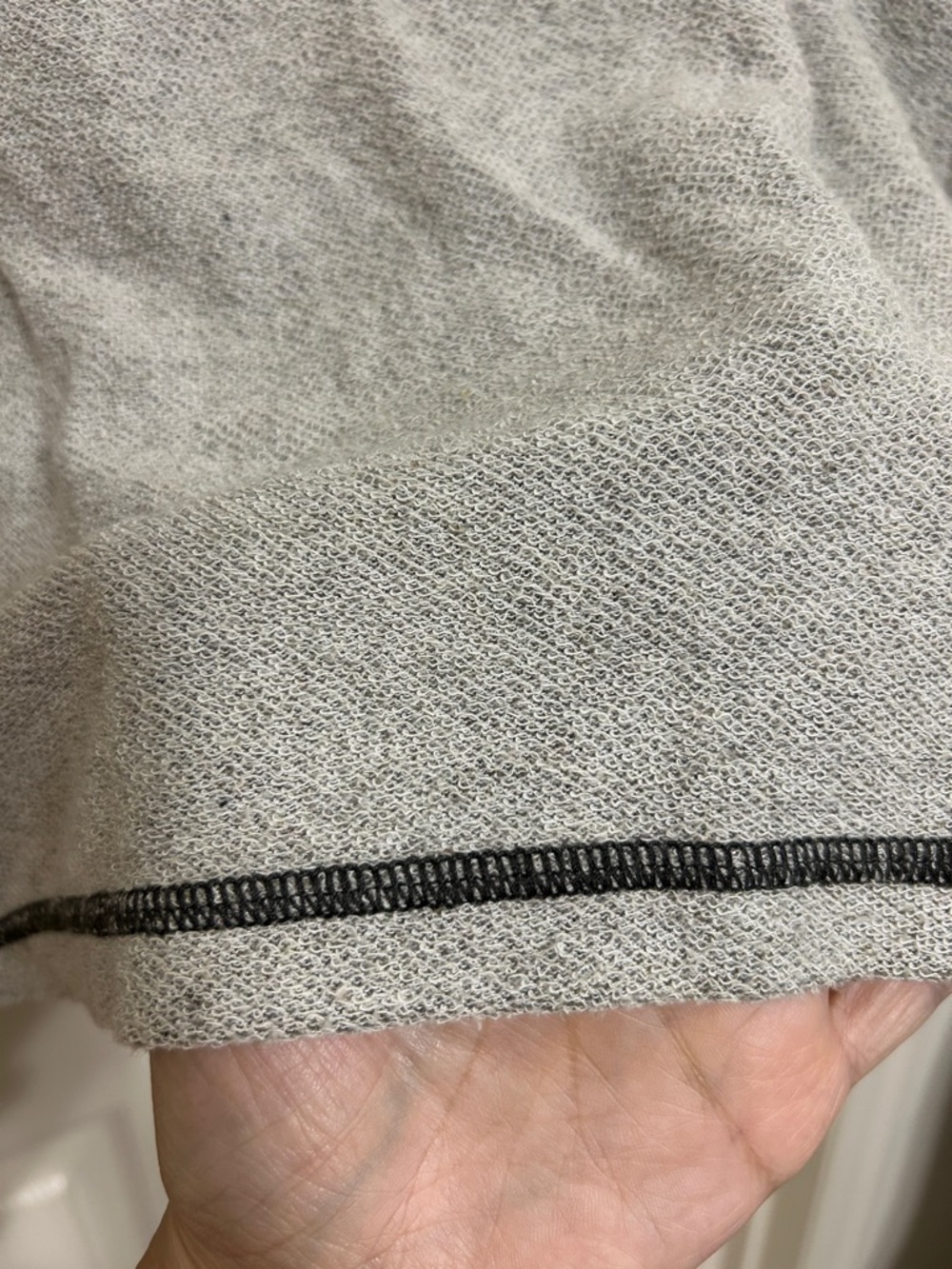 Lightweight Gray Striped V Neck Sweater Summer Beach Vibes Exposed Seams - Picture 13 of 14